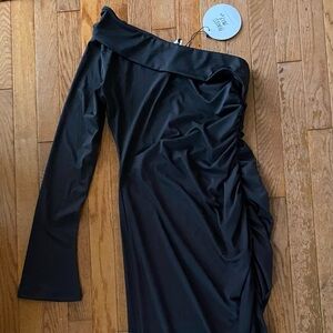 Princess Polly One Shoulder Black Dress